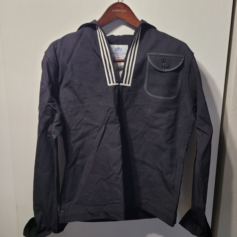 US Navy Middy Blouse Dress Blue Jumper Size 42L NSN 8405-01-076-1925 100% WOOL